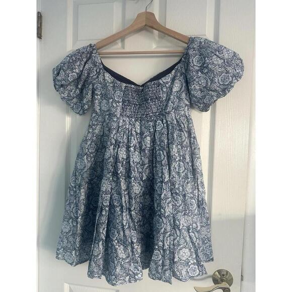 English Factory Blue Medallion Floral Olympia Mini Dress NWT Small S Tuckernuck - Picture 8 of 9